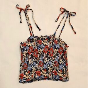 Forever 21 Floral Bandeau Top with Adjustable Straps